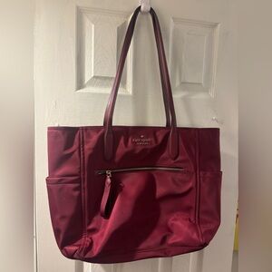Kate Spade Pink/Cranberry Canvas Tote